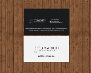 Design de Carte de Visite par chandrayaan.creative pour Foxworth Chiropractic | Design : #19321091