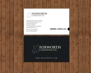 Design de Carte de Visite par chandrayaan.creative pour Foxworth Chiropractic | Design : #19321092