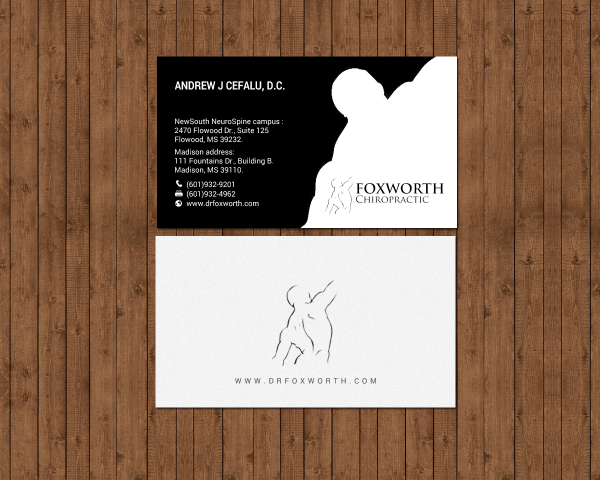 Diseño de Tarjeta de Presentación por chandrayaan.creative para Foxworth Chiropractic | Diseño #19321093