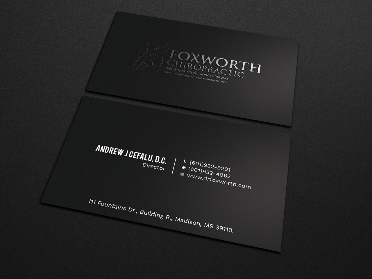 Business Card Design by Tripti Ranjan Gain for Foxworth Chiropractic | Design #19349989