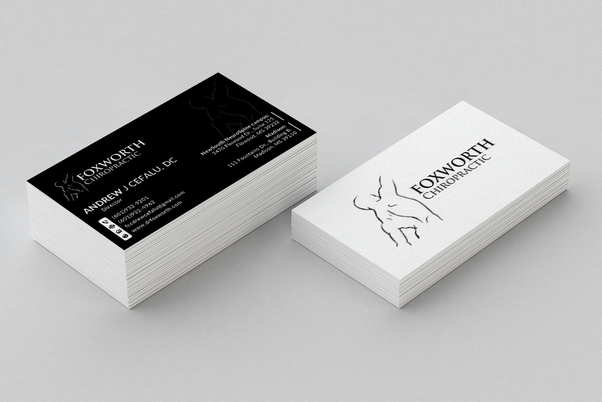 Design de Carte de Visite par Bold Pixels pour Foxworth Chiropractic | Design #19363199