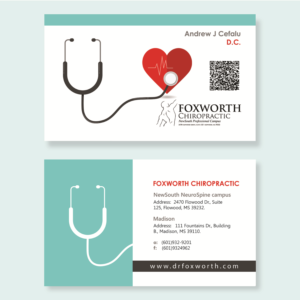 Design de Carte de Visite par DC_Design pour Foxworth Chiropractic | Design #19324908