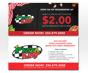 Pizza King Hotel Coupon | Flyer Design by Luniere Designs