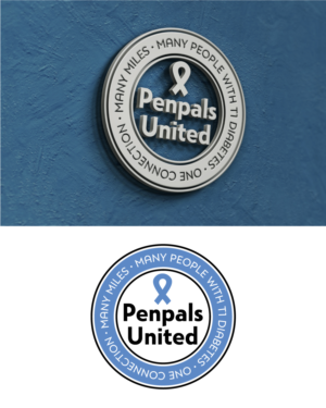 Penpals United.  (Tagline: Many miles.  Many people with T1 diabetes.  One connection.) | Logo Design by ACK Design