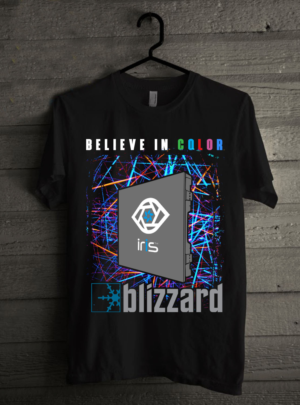 Blizzard IRiS LED Video Wall Graffiti Stencil T-Shirt Designs | Design de T-shirt par creative gravity