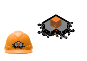 Edgy and Eye Catching Hard Hat Stickers | Graphic Design by Amduat Design
