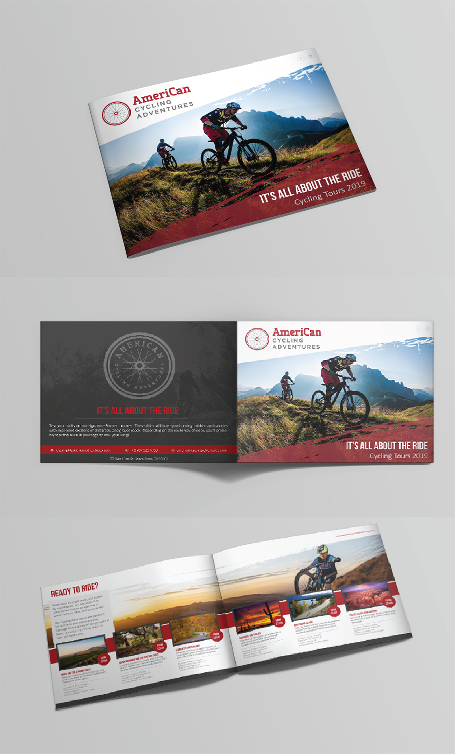 Diseño de Brochure por alex989 para AmeriCan Cycling Adventures  | Diseño #19348484