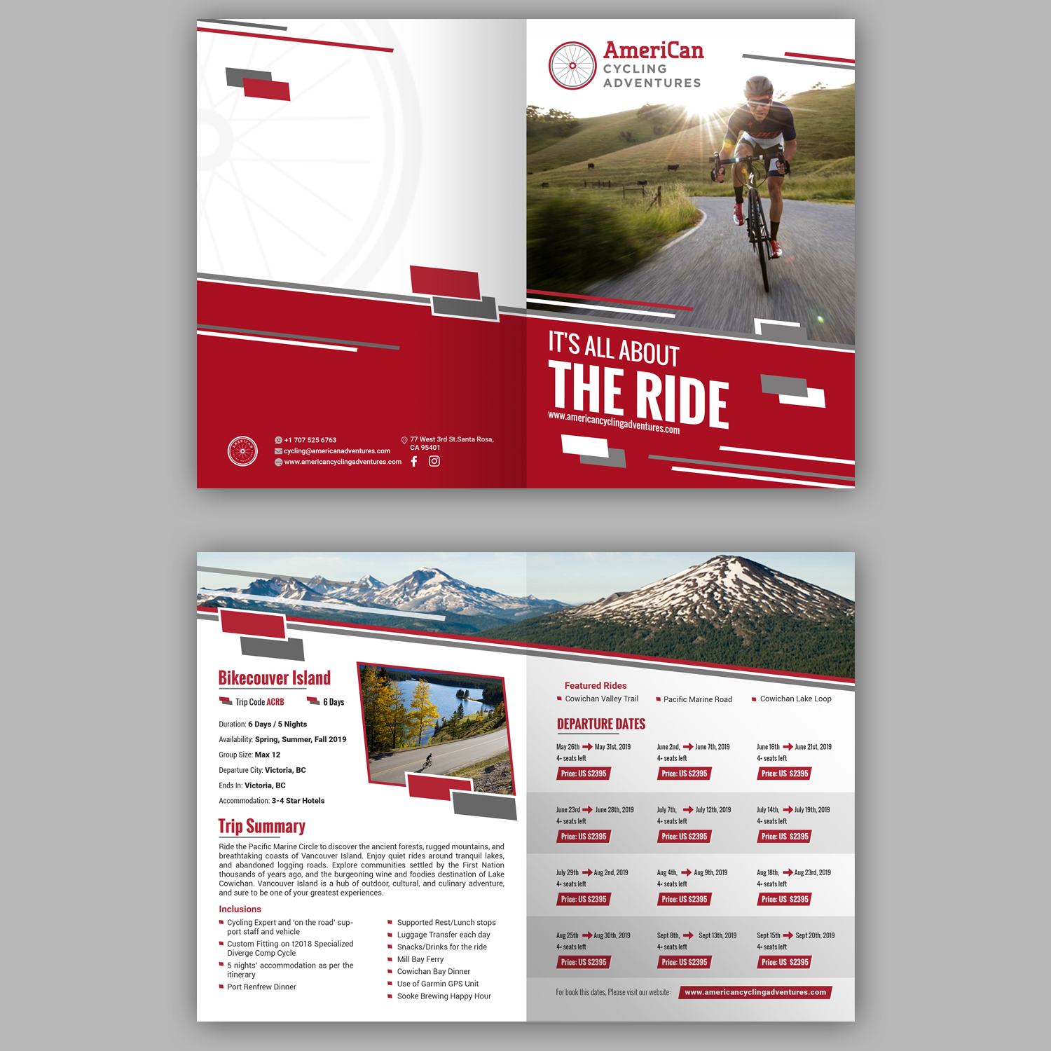 Broschüren-Design von debdesign für AmeriCan Cycling Adventures  | Design #19338207