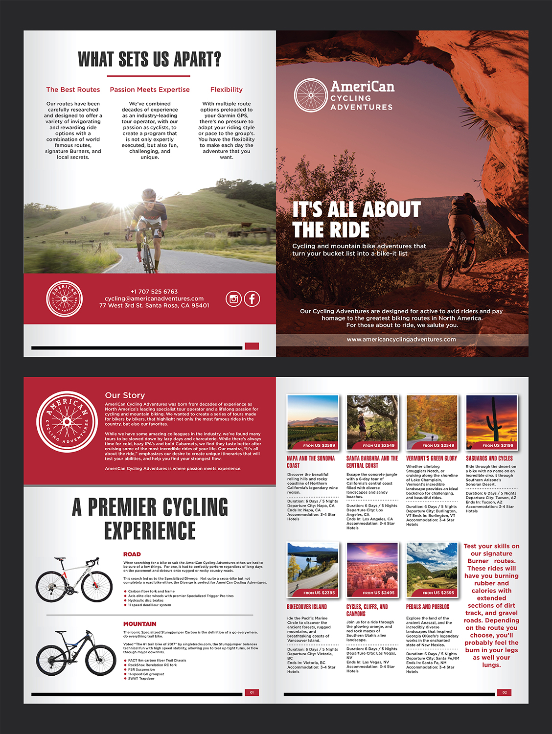 Broschüren-Design von Deziners Zone für AmeriCan Cycling Adventures  | Design #19339823