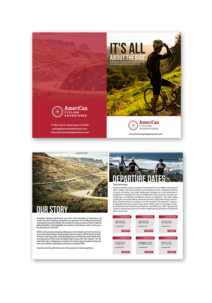 Brochure Design by creative.bugs for AmeriCan Cycling Adventures  | Design #19339908