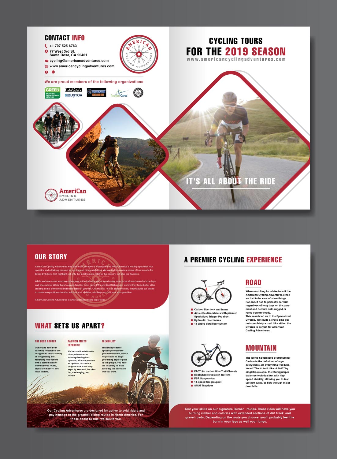 Brochure Design by creativepix for AmeriCan Cycling Adventures  | Design #19365402