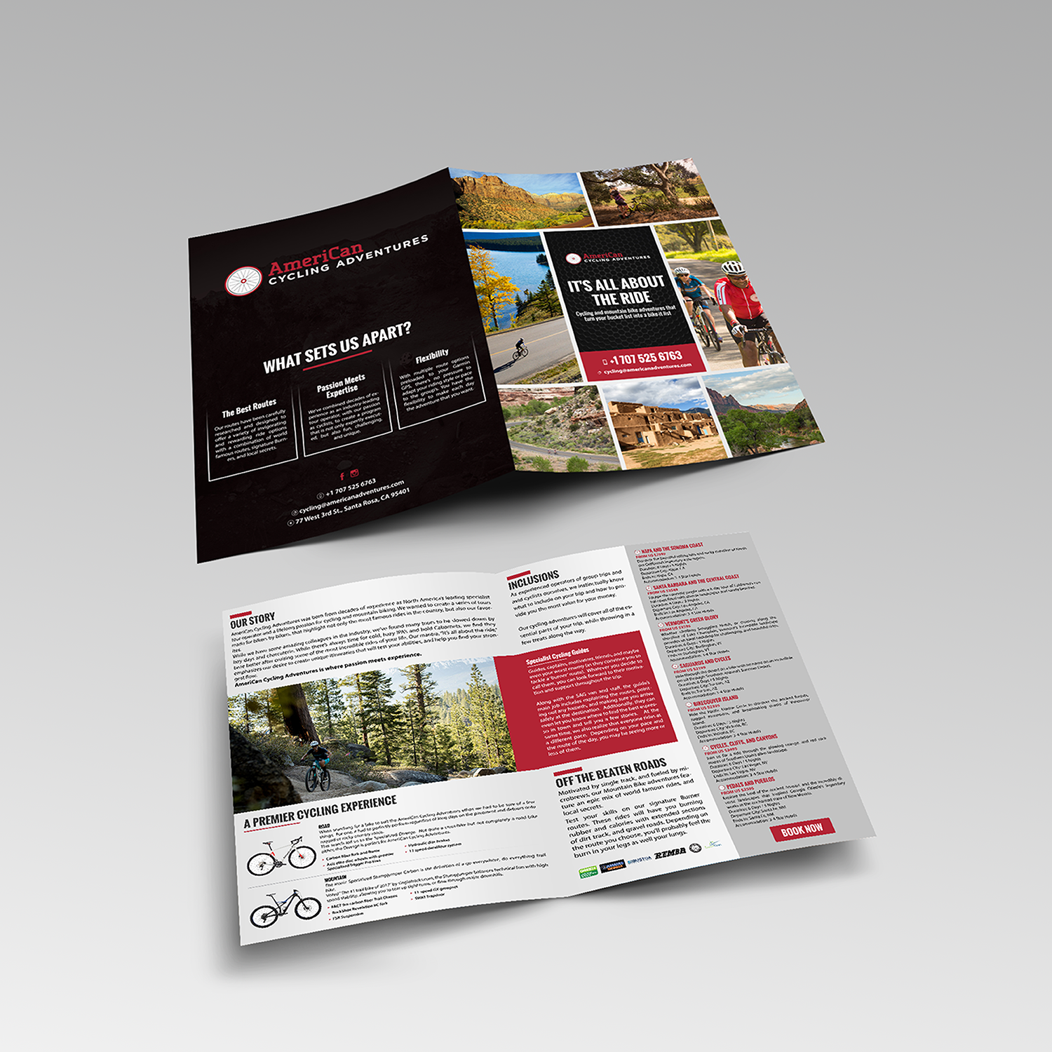 Brochure Design by Schöpfer for AmeriCan Cycling Adventures  | Design #19343235