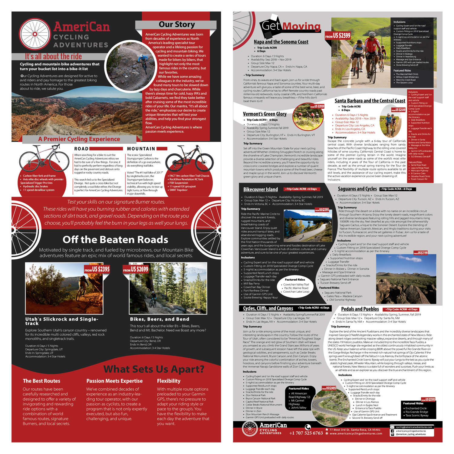 Brochure Design by nadbook2323 for AmeriCan Cycling Adventures  | Design #19342425