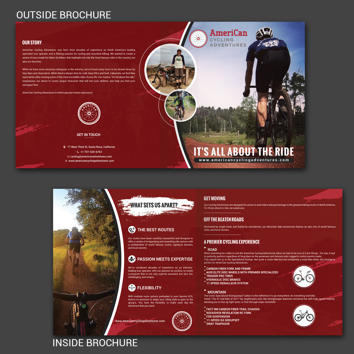 Brochure Design by CreativeSpace18 for AmeriCan Cycling Adventures  | Design #19364361