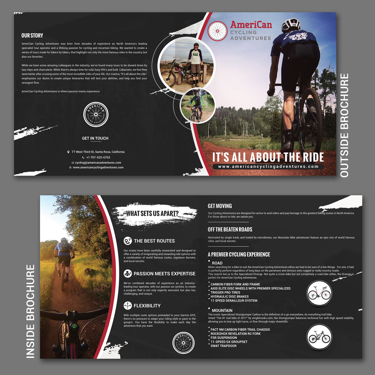 Brochure Design by CreativeSpace18 for AmeriCan Cycling Adventures  | Design #19365189