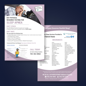 Diseño de Flyer por Maxo-Biz para At Home Sleep Studies | Diseño: #19350392