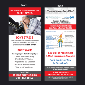 DOT and Employer Sleep Apnea Screening - BROCHURE | Flyer Design by Maxo-Biz