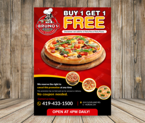 Flyer Design by aspiremedia for Bruno's Pizzeria / Varsity Club | Design: #19536978