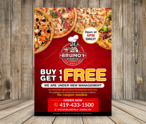 Flyer Design by aspiremedia for Bruno's Pizzeria / Varsity Club | Design: #19540072