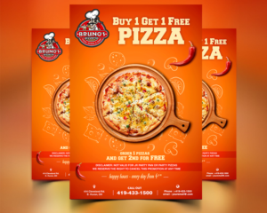 Flyer Design by Bhushan jha for Bruno's Pizzeria / Varsity Club | Design: #19539686