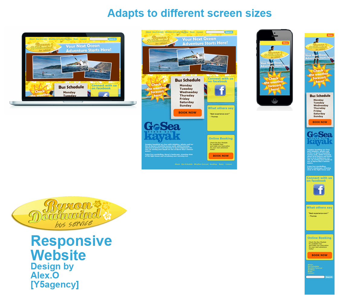Web Design by  Alex.V [Tantra Rama Prod.] for Go Sea Kayak @ Byron Bay | Design #2897257