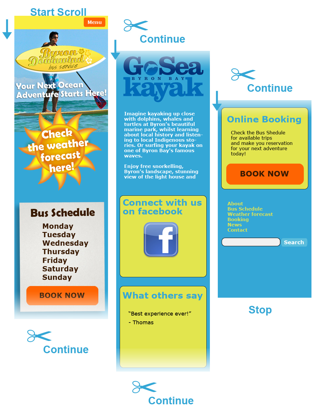 Web Design by  Alex.V [Tantra Rama Prod.] for Go Sea Kayak @ Byron Bay | Design #2897342