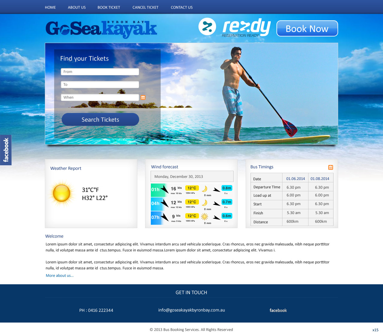 Web Design by pb for Go Sea Kayak @ Byron Bay | Design #2892588