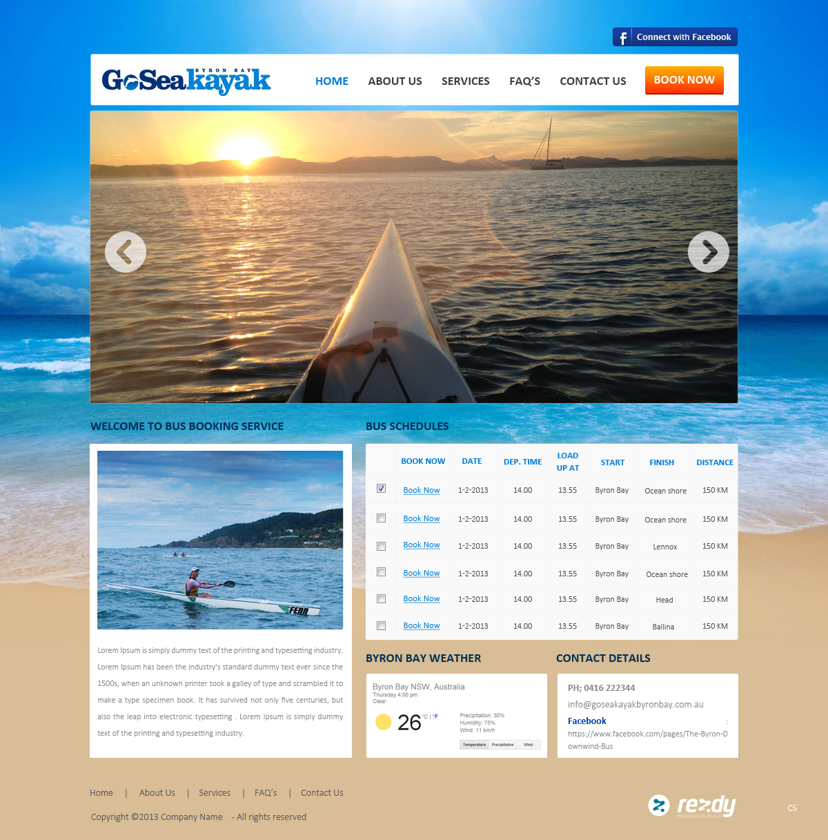 Web Design by pb for Go Sea Kayak @ Byron Bay | Design #2892592