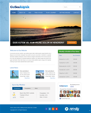 Web Design by pb for Go Sea Kayak @ Byron Bay | Design: #2892593