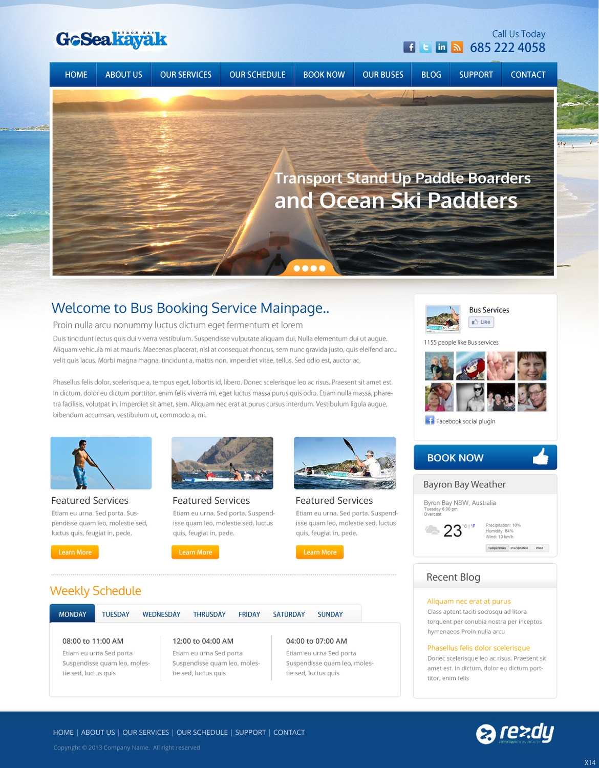 Web Design by pb for Go Sea Kayak @ Byron Bay | Design #2892595