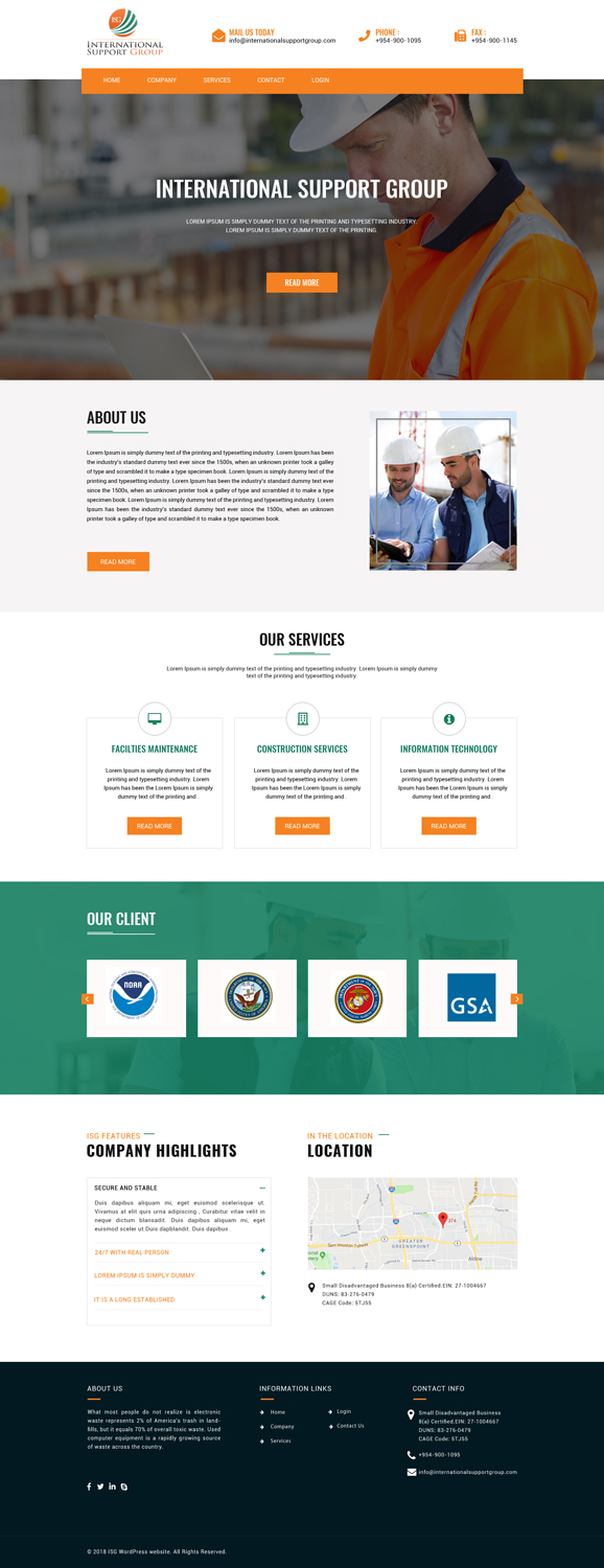 Web Design by Dream Logo Design for International Support Group | Design #19379055