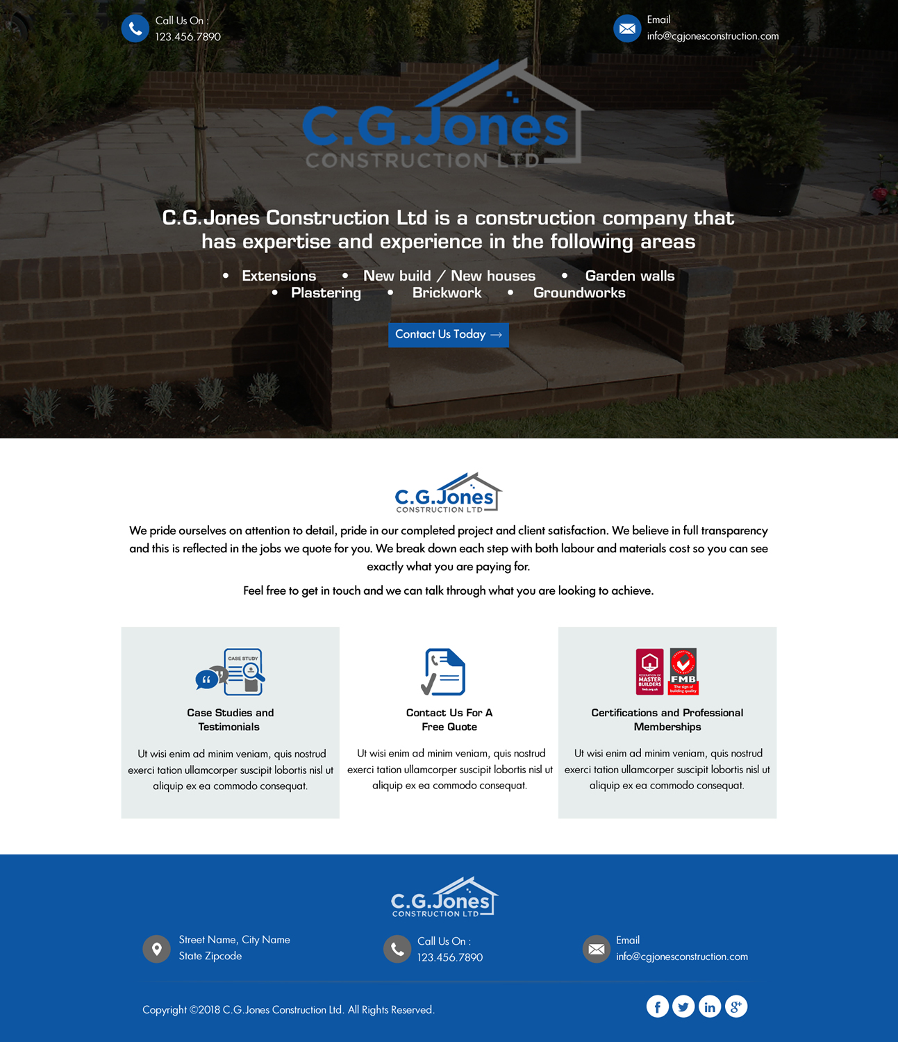 Diseño Web por harmi_199 para C.G.Jones Construction | Diseño #19392339
