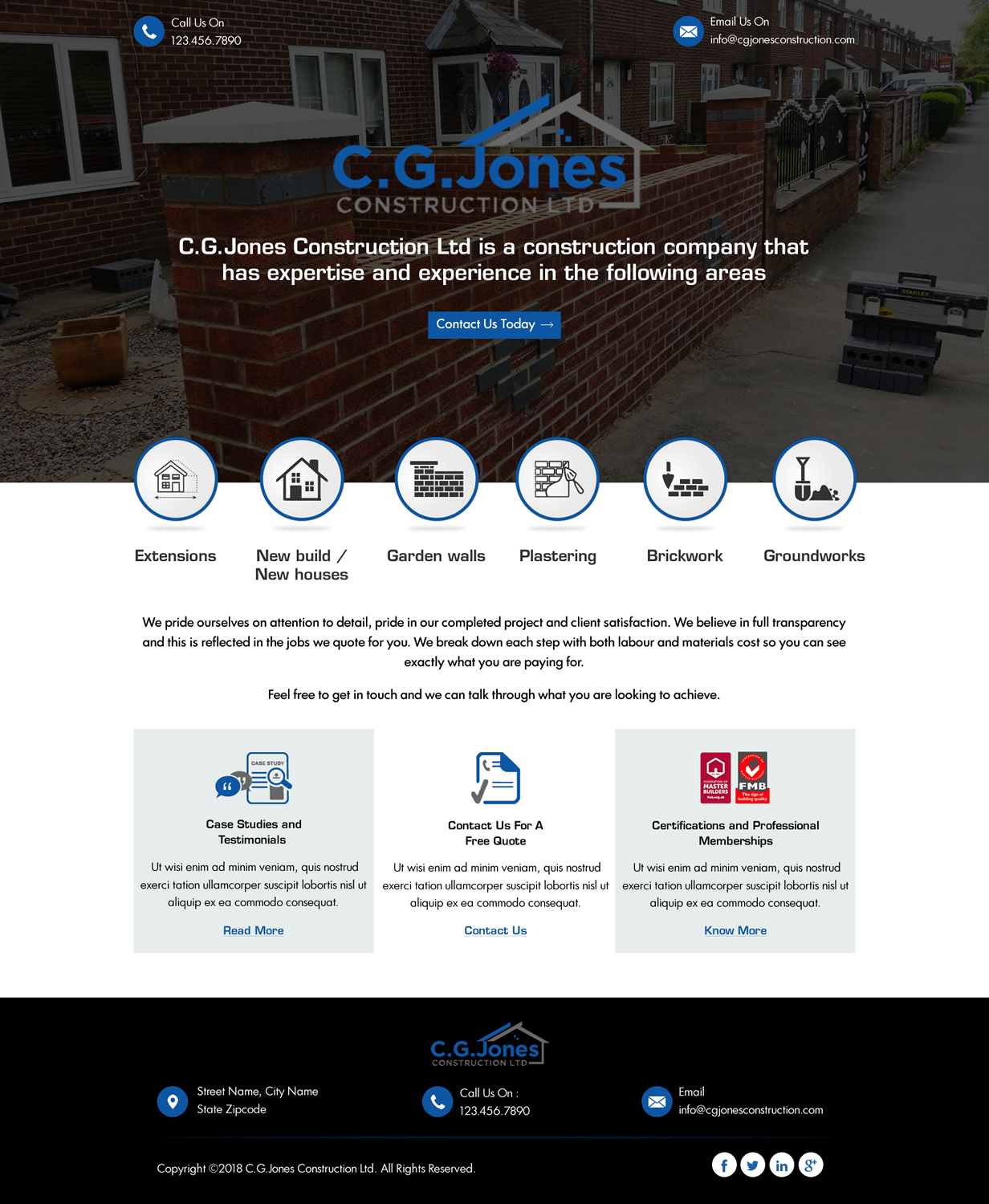 Diseño Web por HarmiDesigning para C.G.Jones Construction | Diseño #19400956