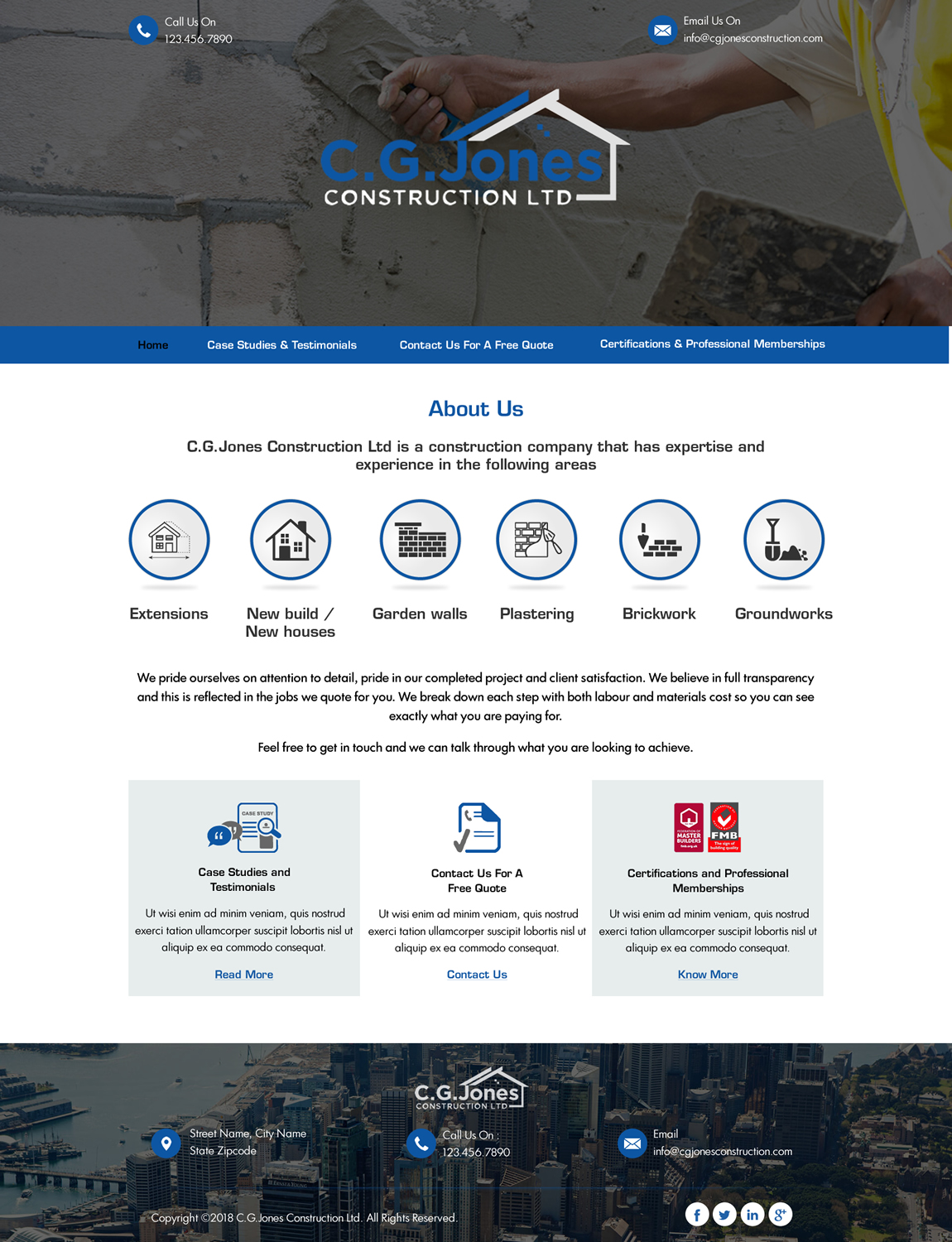 Web Design by harmi_199 for C.G.Jones Construction | Design #19412501