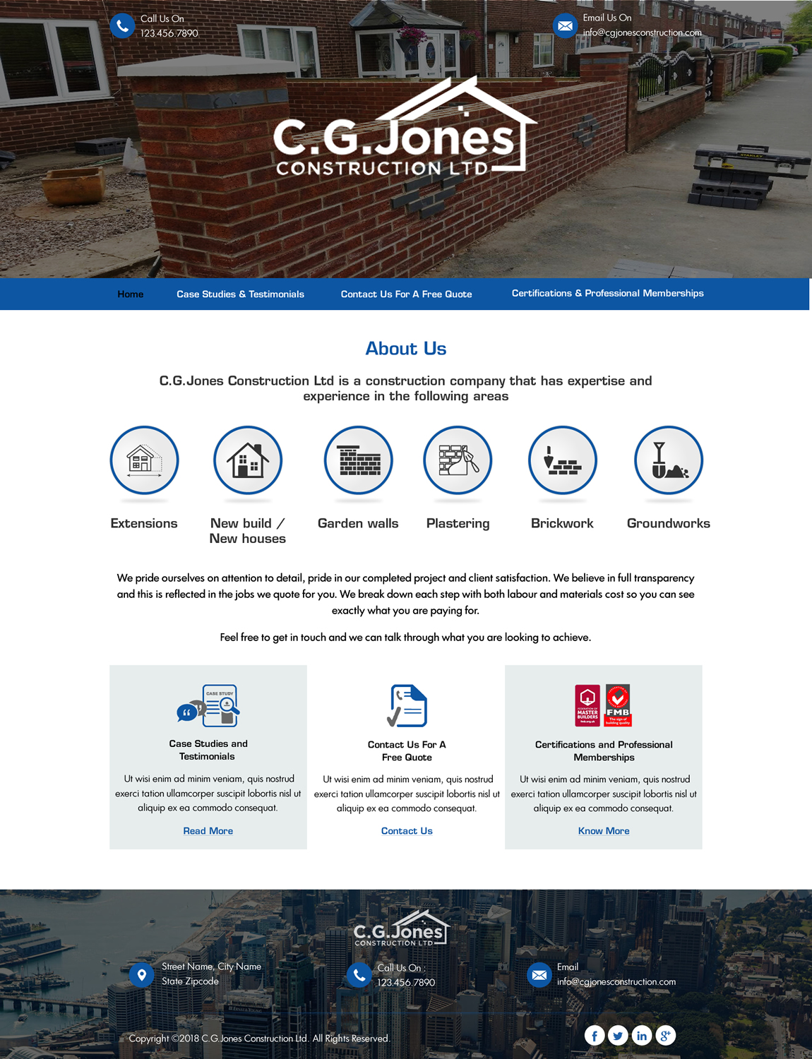 Diseño Web por HarmiDesigning para C.G.Jones Construction | Diseño #19412502