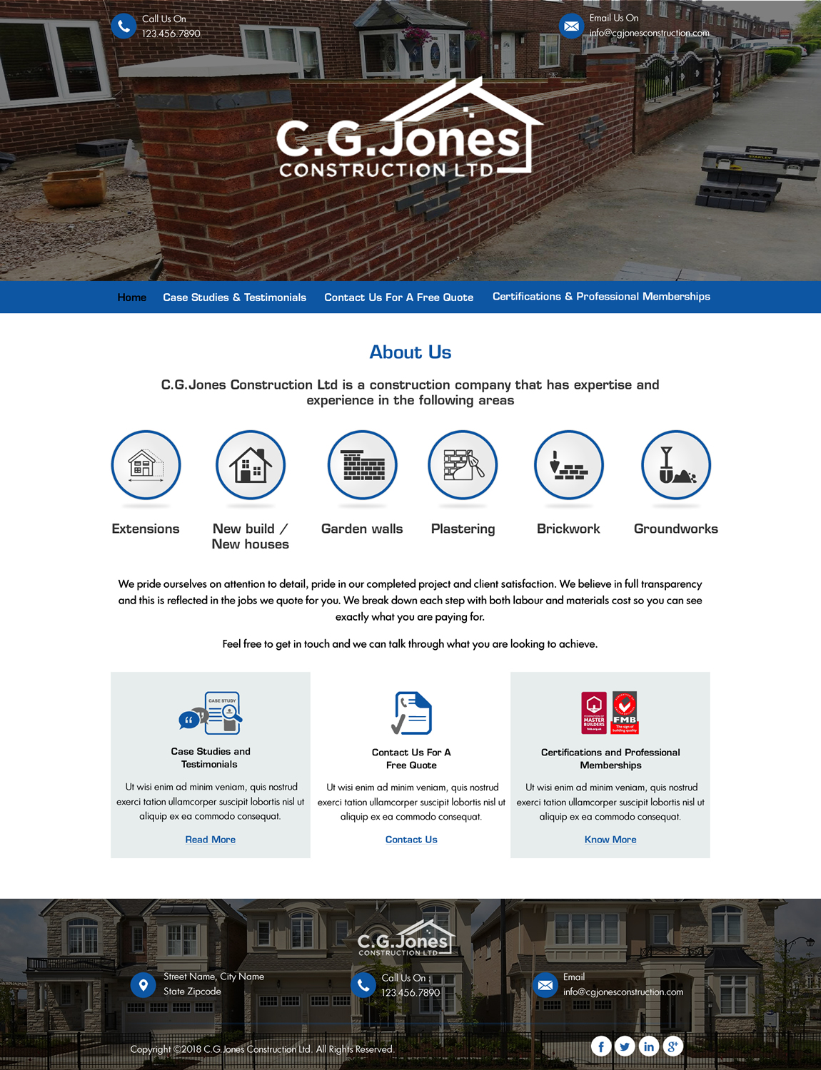 Diseño Web por HarmiDesigning para C.G.Jones Construction | Diseño #19414261