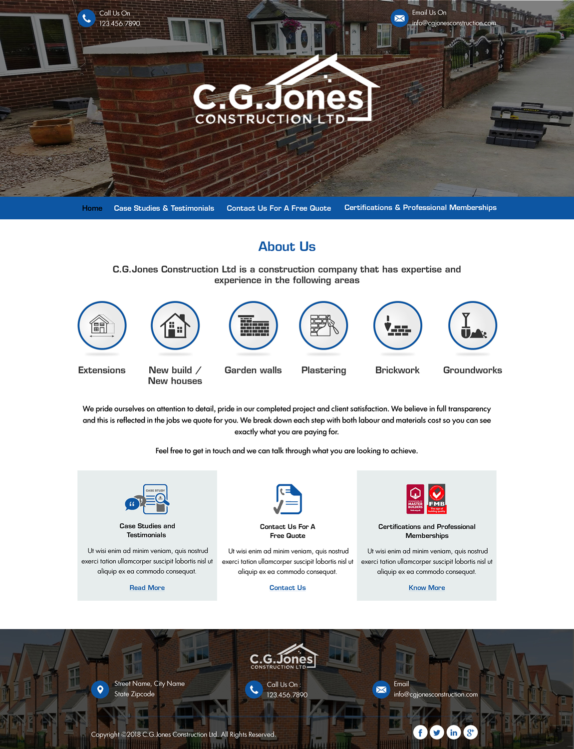 Diseño Web por HarmiDesigning para C.G.Jones Construction | Diseño #19414262