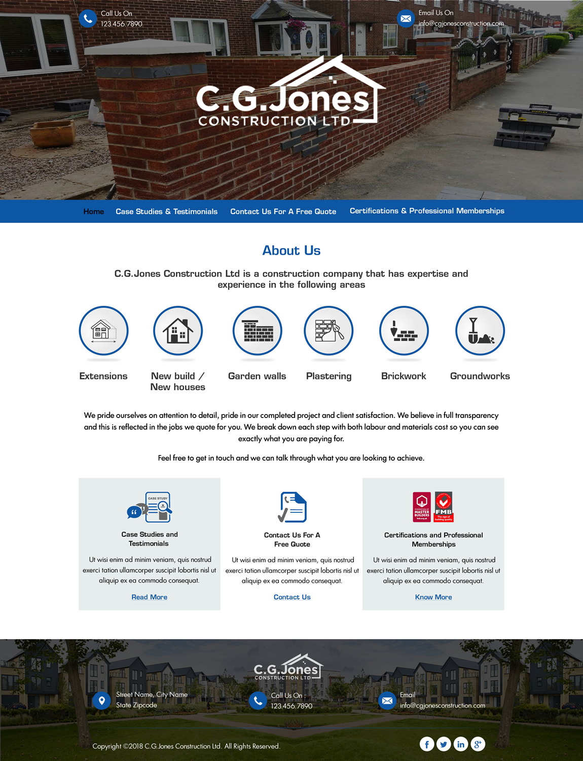 Web Design par HarmiDesigning pour C.G.Jones Construction | Design #19414264