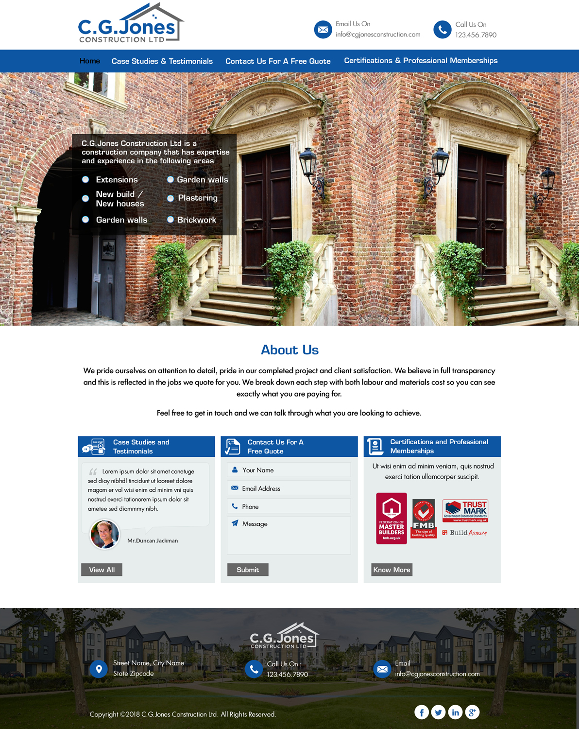 Diseño Web por HarmiDesigning para C.G.Jones Construction | Diseño #19430660