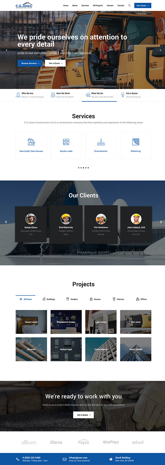 Web Design by Lauren for C.G.Jones Construction | Design #19372668