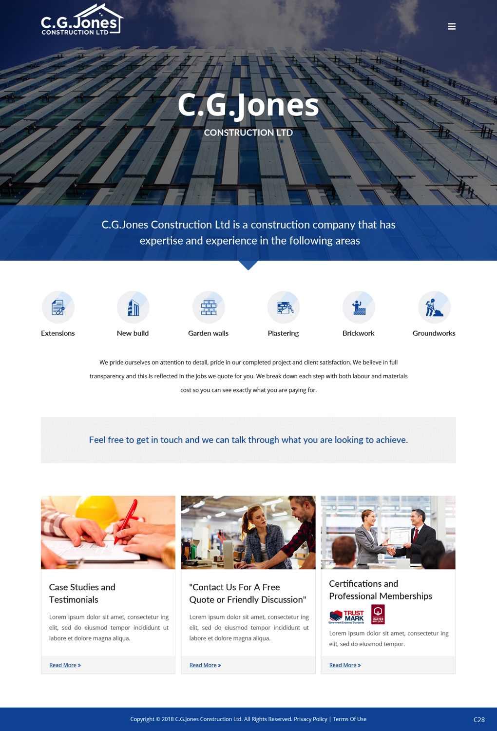 Web Design by pb for C.G.Jones Construction | Design #19379241