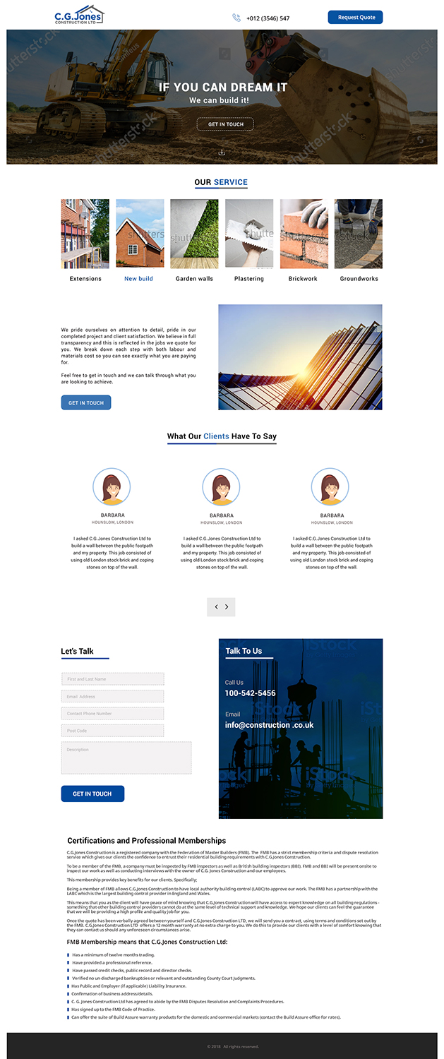 Diseño Web por GK para C.G.Jones Construction | Diseño #19389745