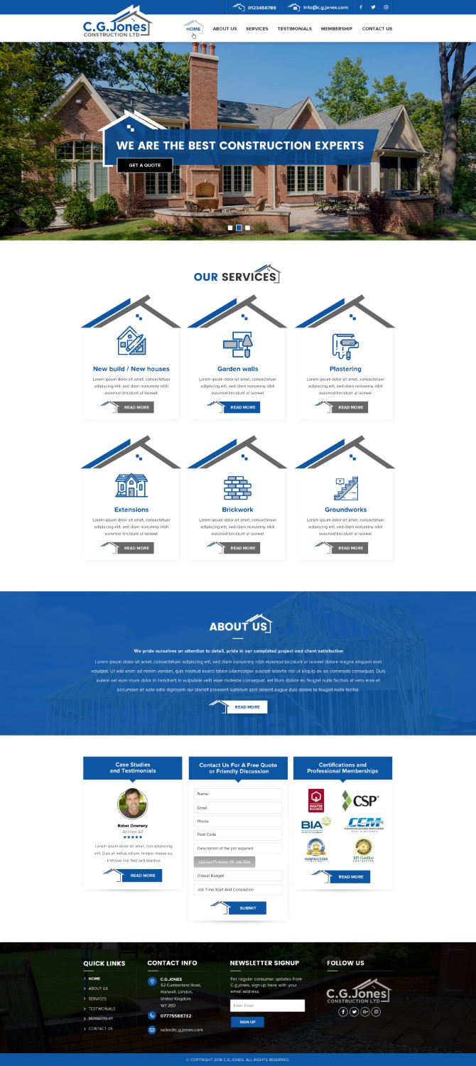 Web Design by Reimagine for C.G.Jones Construction | Design #19439082