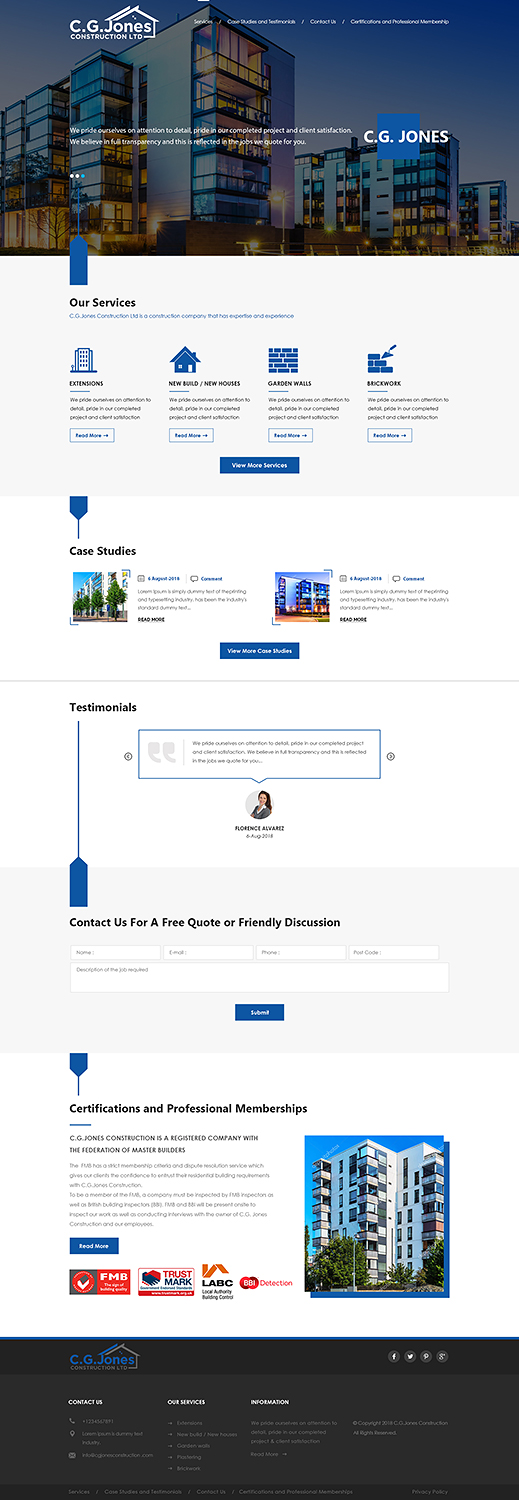 Diseño Web por PiXthemes para C.G.Jones Construction | Diseño #19391498