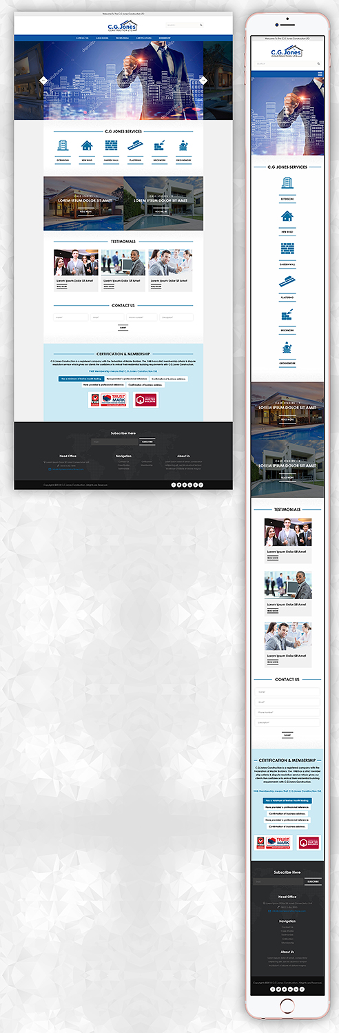 Web Design by PiXthemes for C.G.Jones Construction | Design #19391567