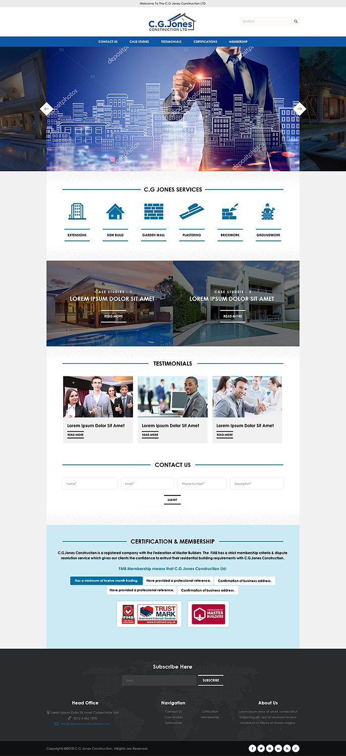 Diseño Web por PiXthemes para C.G.Jones Construction | Diseño #19391568