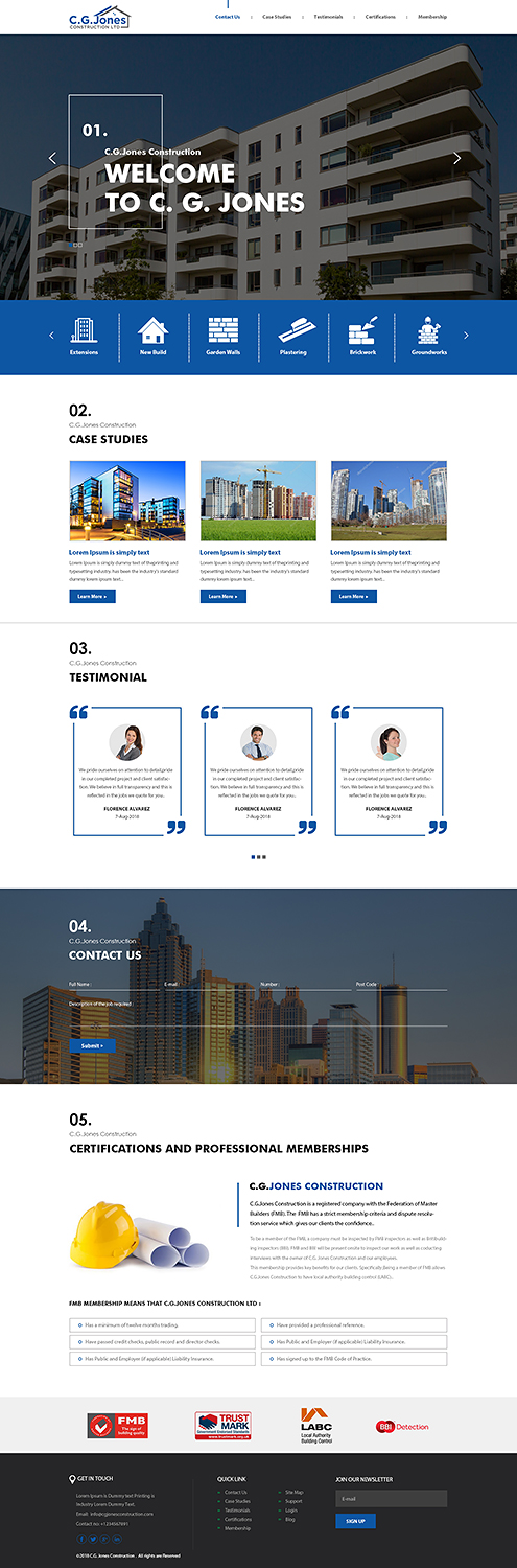 Web Design by PiXthemes for C.G.Jones Construction | Design #19391584