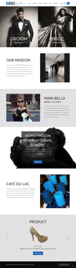 Web Design par pb pour mari bella bridal galleria | Design : #19431032