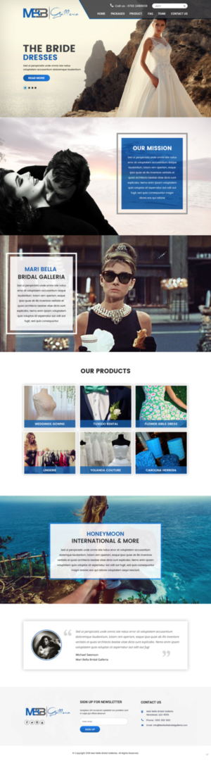 Web Design par pb pour mari bella bridal galleria | Design : #19431033