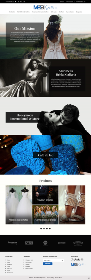 Web Design par pb pour mari bella bridal galleria | Design : #19431034